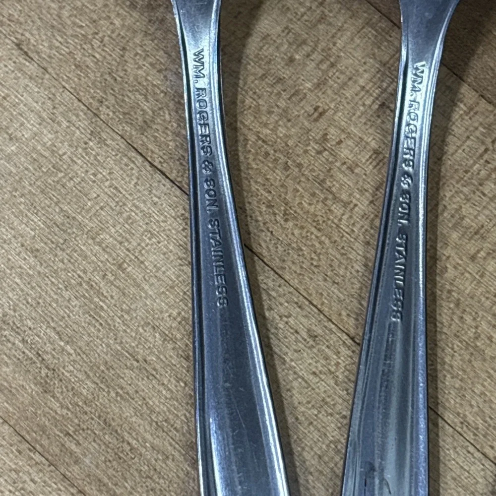 Lot 3 WM Rogers & Son Feather Stainless Steel Tablespoons Spoons Replacement